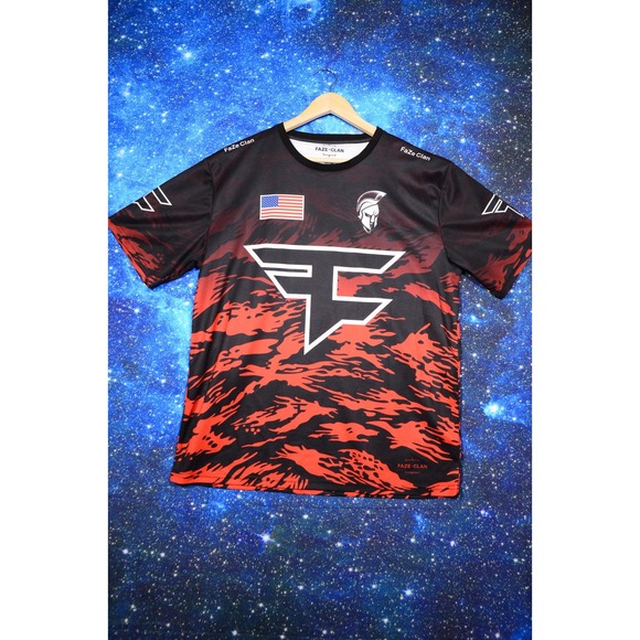 FaZe Clan Shirt Mens Large Black Red Esports Jersey‎ Nickmercs 9 Gamer Twitch - Picture 2 of 8